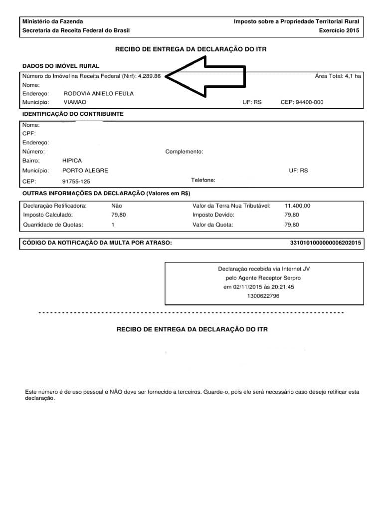 Consultar numero do itr image to u
